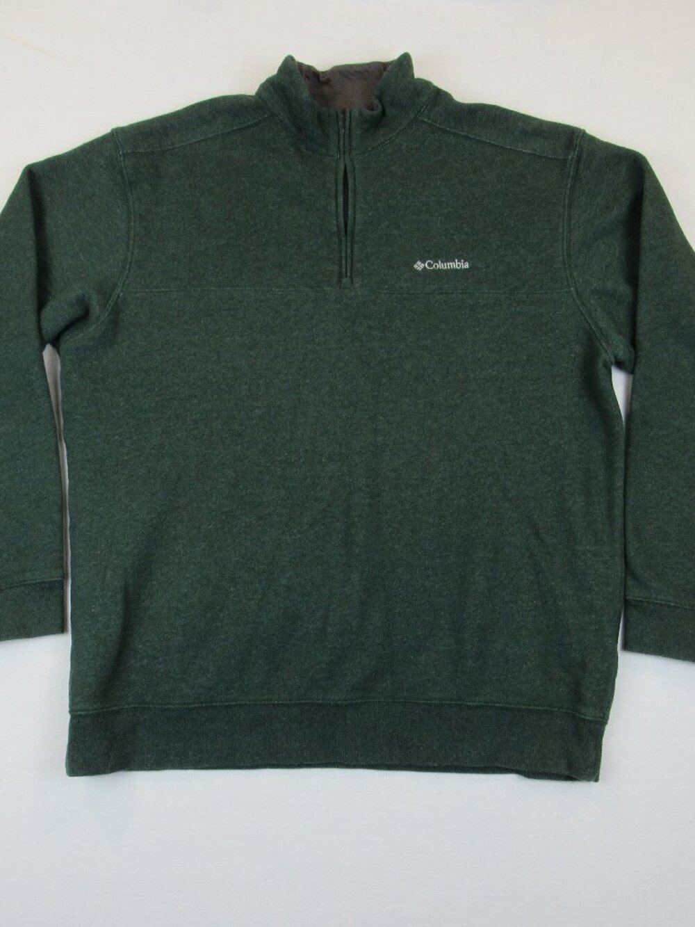 Columbia Fleece Sweater Men's Size XL 3/4 Zip Pull Over Green Long Sleeve